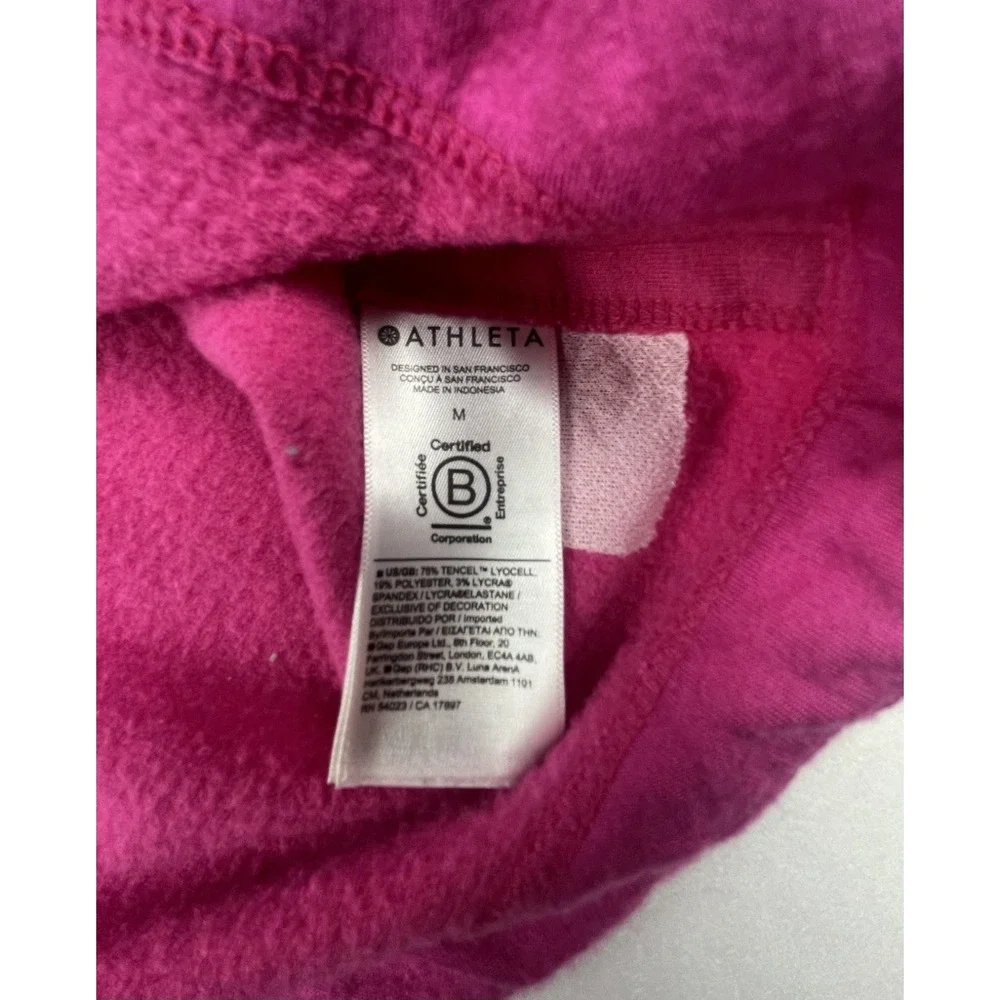ATHLETA WOMENS MEDIUM PINK CREWNECK SWEATSHIRT HI LOW HEM LONG SLEEVE ATHLEISURE - Picture 9 of 12
